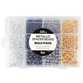 Cousin-DIY-Metallic-Spacer-Bead-Assortment-with-Case-4mm-6mm-8mm-3600-Piece-230g-Silver-Gold_e398311d-1829-443b-9363-d8149f5f179b.888339a42b1969beb029c93907c3cb13 - USA Mega Shop
