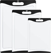 Cutting Boards for Kitchen, Plastic Cutting Board Set of 3, Dishwasher Safe Cutting Boards w/Juice Grooves for Meat, Veggies, Easy Grip Handle, Serveware Accessories - USA MEGA SHOP