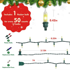 DAYBETTER Christmas String Lights, 16.4ft with 50 Count Mini Lights for Indoor and Outdoor, Christmas Tree Garland Birthday