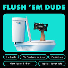 DUDE Flushable Wipes, Extra Large Mint Chill Wet Wipes, 48 Count, 3 Pack (144 Total)