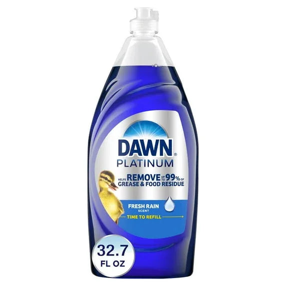 Dawn Platinum Dish Soap Liquid, Dishwashing Liquid, Grease Removal, Fresh Rain, 32.7oz - USA MEGA SHOP