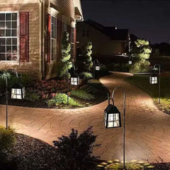 Deck Impressions Farmhouse Solar LED Shepherd's Hook Lanterns, 4-Pack