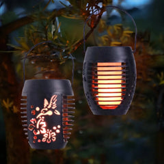 Deck Impressions Hummingbird Solar Tiki with Flame Effect Lights, 4-Pack