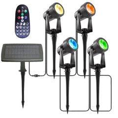Deck Impressions Solar Spotlight with Detached Solar Panel, 4-Pack