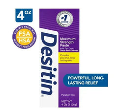 Desitin Maximum Strength Baby Diaper Rash Cream, Butt Paste with Zinc Oxide, 4 oz