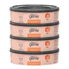 Diaper Genie Clean Laundry Scent Round Refill 4-pack, 1080-count, Plus 2 Carbon Filters