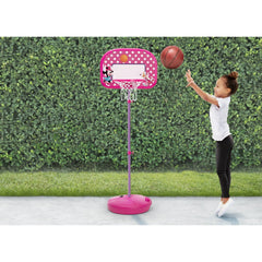 Disney Minnie Mouse Basketball Hoop Set by Delta Children - Includes Hoop, Ball and Pump, Pink