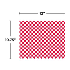 Dixie Red Checkered Wrap and Liner, 12" X 10.75", 500 ct.