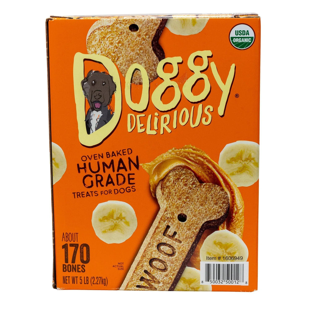 Doggy Delirious Peanut Butter Banana-Licious Flavor Dog Treats, 5 lbs - USA MEGA SHOP