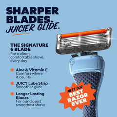 Dollar Shave Club Men's Razor 6-Blade Starter Set 1 Handle, 2x 6-Blade Manual Razor Refills