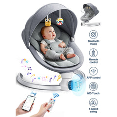 Doulami Electric Baby Swing for Newborn to Toddler Portable Infant Swing Rocker with Remote & APP Control & IMD Touch Panel, 5 Sway Speeds, 10 Lullabies
