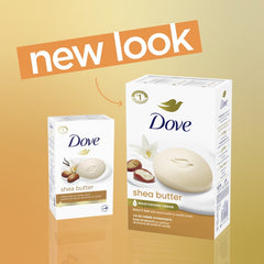 Dove Beauty Bar Women's Bath Soap Shea Butter, 3.75 oz 4 Bars