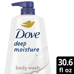 Dove Body Wash with Pump for 24hr Lotion-Soft Skin Deep Moisture Moisturizing Skin Cleanser with No Sulfates No Parabens, 30.6 fl oz