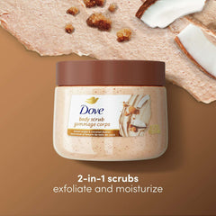 (3 pack) Dove Exfoliating Body Scrub for Women Brown Sugar and Coconut Butter, 15 oz