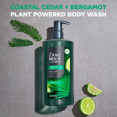 Dove Men Care Body Wash to Rebuild Skin in the Shower Coastal Cedar with Plant-Based Cleansers and Moisturizers, 26 oz