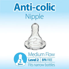 Dr. Brown's Natural Flow Anti-Colic Options+ First Year Baby Bottle Gift Set, Gray, BPA free, 0m+