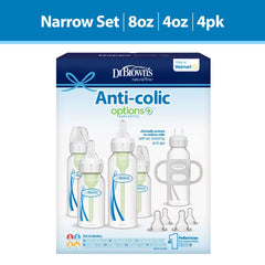 Dr. Brown's Natural Flow Anti-Colic Options+ First Year Baby Bottle Gift Set, Gray, BPA free, 0m+