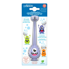 Dr. Brown's ToothScrubber Toothbrush, 3-Sided, Color Changing Bristles, Suction Base, Purple, 1-4Y
