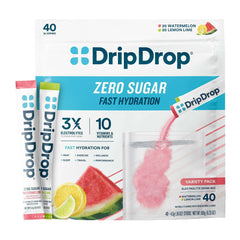 DripDrop Hydration Zero Sugar Electrolytes, 40 Individual Sticks in Resealable Pouch, Variety Pack - USA MEGA SHOP