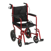 DriveMedicalLightweightExpeditionTransportWheelchairwithHandBrakes_19SeatRed11 - USA Mega Shop