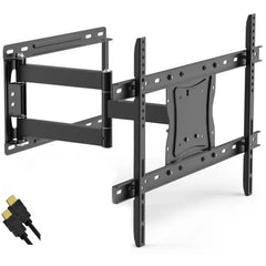 DuraPro Full-Motion Articulating, Tilt/Swivel, Universal Wall Mount Kit for 19" to 84" TVs + Bonus HDMI Cable (DRP800FN)