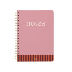 Papier To Go, College Ruled, Lined Notebook, Spiral, Hardcover, B5 Size - 7.1"" x 10"" inches, Typographic Print - Essential Notes, Pink