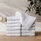 Enova Recycled Cotton Hand Towels for Hospitality and Home, White, Set of 12 - USA MEGA SHOP
