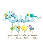 Eolstice Bed Toy, Small Car Hanging Decoration for Baby Crib, Winding Toy Gift for Infant, Plush Car Spinner for Stroller, Sensory Toy for Newborn and Toddler