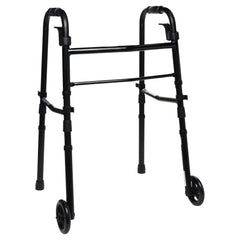 Equate Folding Walker with 5-Inch Wheels, Black – 350 lb Weight Capacity