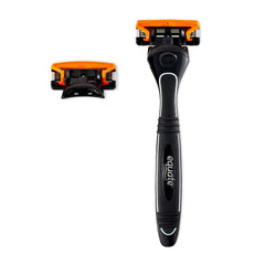 Equate Men's 5-Blade Razor with Trimmer and 2 Cartridge Refills, Black