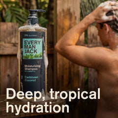 Every Man Jack Men's Refreshing Shampoo - Caribbean Coconut - Made w/ Plant Powered Moisturizing Ingredients like Coconut & Argan Oil - 12 fl oz (PACK OF 3 )
