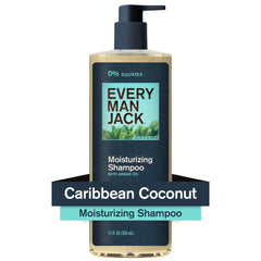 Every Man Jack Men's Refreshing Shampoo - Caribbean Coconut - Made w/ Plant Powered Moisturizing Ingredients like Coconut & Argan Oil - 12 fl oz (PACK OF 3 )