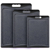 Extra Large Cutting Boards, AOKIWO Plastic Cutting Boards for Kitchen (Set of 3)Meat, Veggies Cutting Board Set Dishwasher Chopping Board with Juice Grooves Easy-Grip Handles, Dark Grey - USA MEGA SHOP