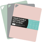 Extra Thick Flexible Cutting Boards for Kitchen, Cutting Mats for Cooking, Colored Cutting Mat Set, Non-Slip Cutting Sheets, Flexible Plastic Cutting Board Set of 3, 15"x12" C52 - USA MEGA SHOP
