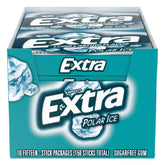 Extra Sugar Free Gum, Polar Ice Chewing Gum, 15 Sticks, 10-count