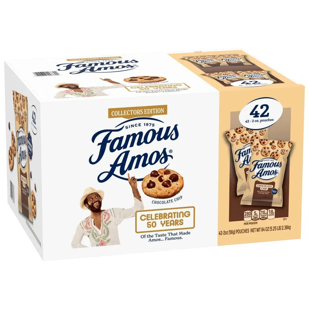 Famous Amos Cookies, Chocolate Chip, 2 oz, 42-count - USA MEGA SHOP