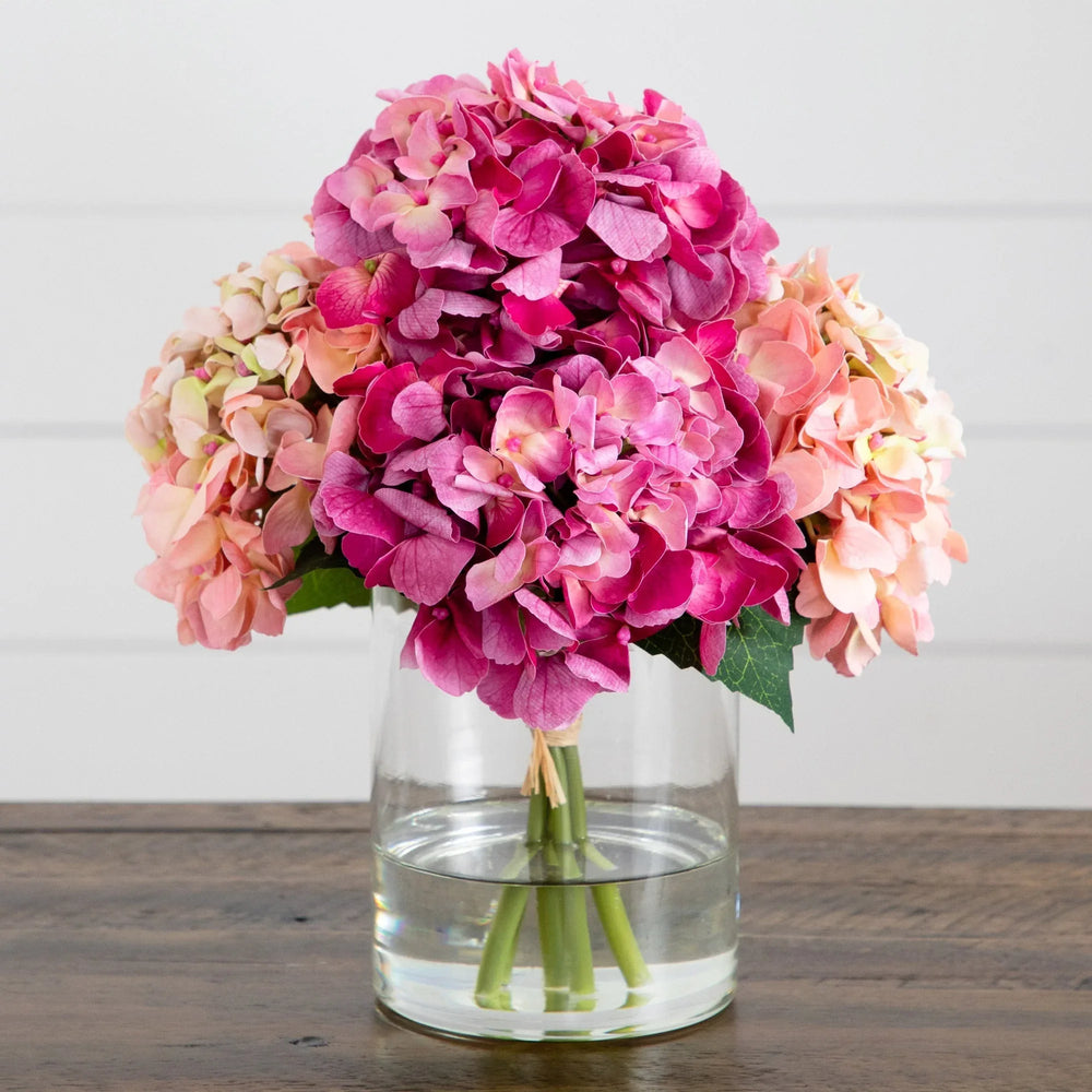Faux 12" Hydrangea Arrangement - USA MEGA SHOP