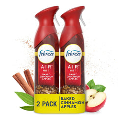 Febreze Air Mist, Odor-Fighting Air Freshener, Baked Cinnamon Apples, 8.8 oz. Aerosol, Pack of 2