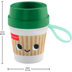 Fisher-Price Mini Me Moments Coffee Cup Teether Baby Rattle Toy for Newborn Sensory Play