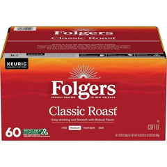 Folgers Classic Roast, Medium Roast Coffee, Keurig K Cup Pods, 60 Count Box