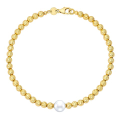 Freshwater Cultured 7.5-8mm Pearl Bracelet With 14kt Yellow Gold Clasp - USA MEGA SHOP