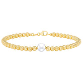 Freshwater Cultured 7.5-8mm Pearl Bracelet With 14kt Yellow Gold Clasp - USA MEGA SHOP