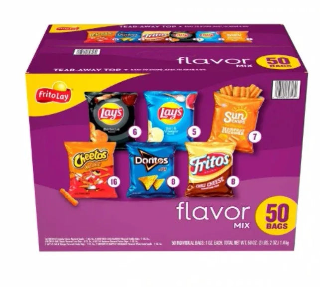 Frito-Lay Flavor Mix Chips, Variety Pack, 50 pk. - USA MEGA SHOP