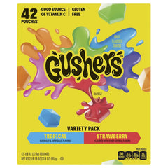 Fruit Gushers Fruit Flavored Snacks, Variety Pack, 0.8 oz, 42-Count - USA MEGA SHOP