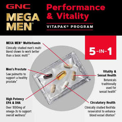 GNC Mega Men Performance and Vitality Vitapak Program, 30 ct. - USA MEGA SHOP