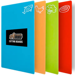 GORILLA GRIP Cutting Board, Flexible, Durable Plastic Chopping Mats, 15x12, Multicolor - USA MEGA SHOP