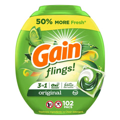 Gain Flings 3-in-1 Oxi Boost and Febreze Laundry Detergent Pacs, Original Scent, 31 Count - USA MEGA SHOP