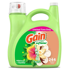 Gain Tango Twist Liquid Fabric Softener, Hibiscus and Vanilla Scent, 244 loads, 143 fl. oz. - USA MEGA SHOP