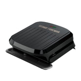 George Foreman 4-Serving Non-Stick Removable Dishwasher Safe Plates, Grill and Panini Maker, Durable Easy-to-Clean Plastic Housing