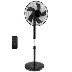 Gianna Quiet Pedestal Fan with Remote, Standing Floor Fan for Bedroom, Home Office - 15H Timer, 3 Speed & 3 Wind Modes, 80°Oscillating, Adjustable Height,Black